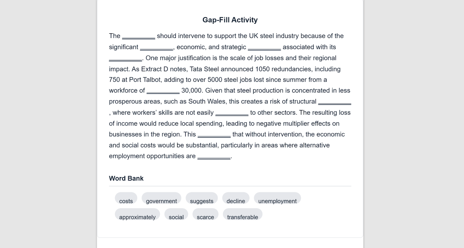 PDF output from the gap-fill generator app.
